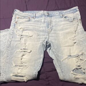 Light Blue Distressed Jeans by American Eagle